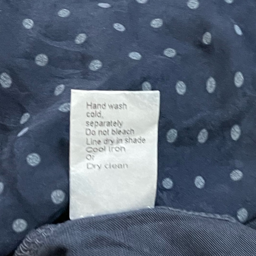 Chic Navy Sheer Blouse with Polka Dots - Picture 10 of 11